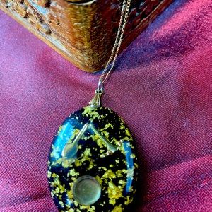 Gold nugget foil pendent